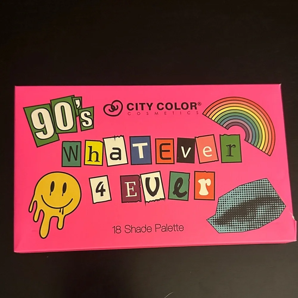 City Color 90's Whatever 4Ever Eyeshadow Palette - Hot Pink Retro Design